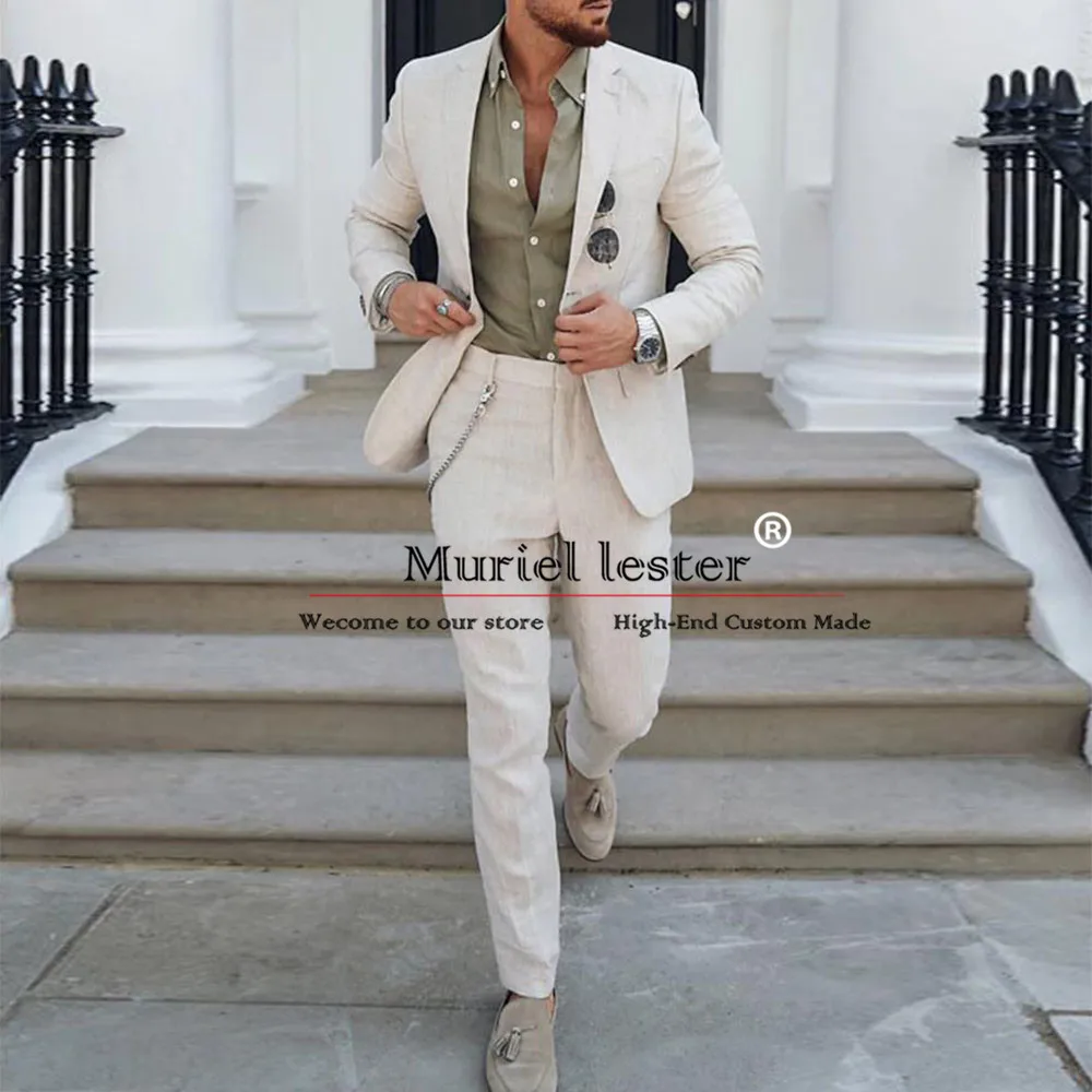 Brown Linen Suits Men Slim Fit Single Breasted Jacket Pants 2 Pieces Groom Wedding Tuxedos Summer Business Banquet Blazer Sets
Brown Linen Suits Men Slim Fit Single Breasted Jacket Pants 2 Pieces Groom Wedding Tuxedos Summer Business Banquet Blazer Sets