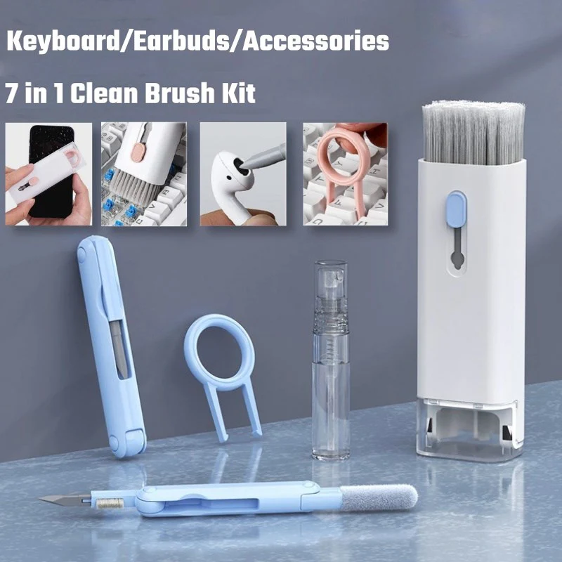 7 in 1 Cleaner Kit For Computer Keyboard Wireless Headphones Cleaning Pen for AirPods Phones Laptop PC Puller Set Clean Tools
7 in 1 Cleaner Kit For Computer Keyboard Wireless Headphones Cleaning Pen for AirPods Phones Laptop PC Puller Set Clean Tools