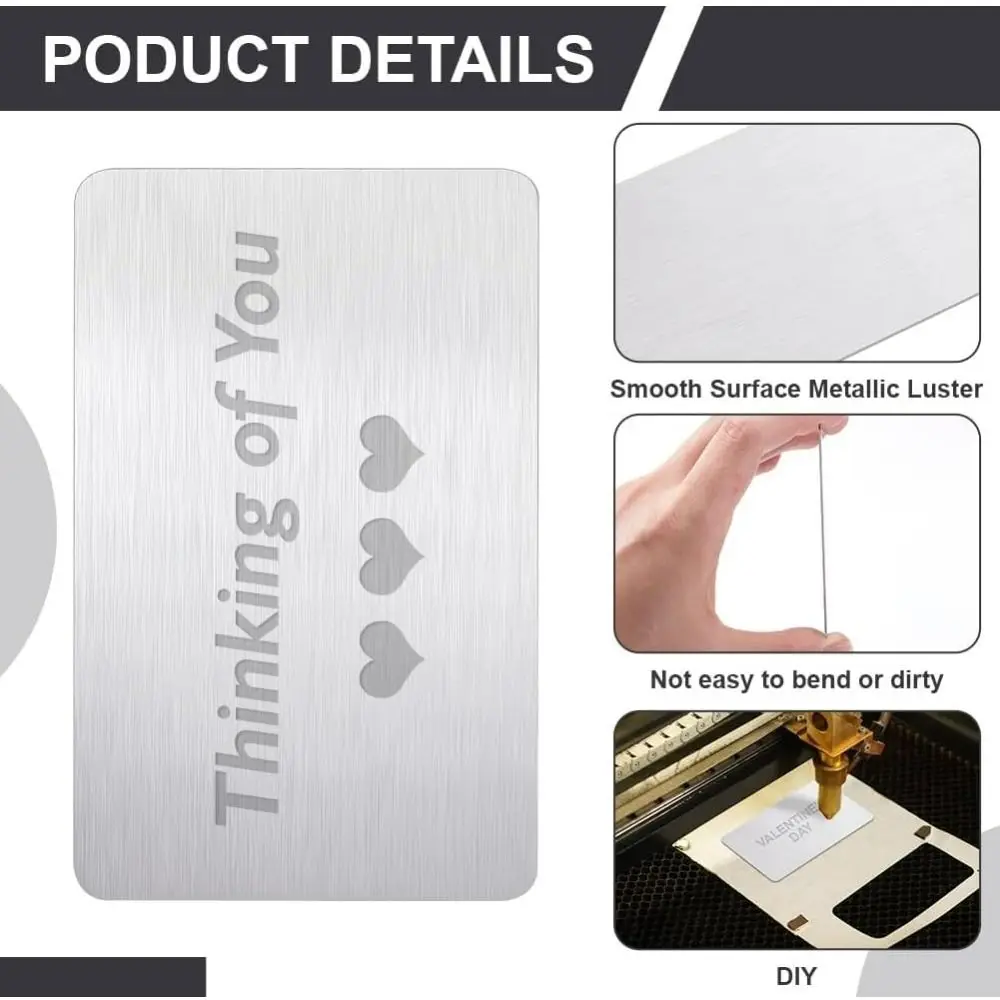 3Pcs Stainless Steel Business Card Blanks Ultra Thick Metal Metal Business Cards Smooth Edge Rounded Corners Engraving Cards
3Pcs Stainless Steel Business Card Blanks Ultra Thick Metal Metal Business Cards Smooth Edge Rounded Corners Engraving Cards