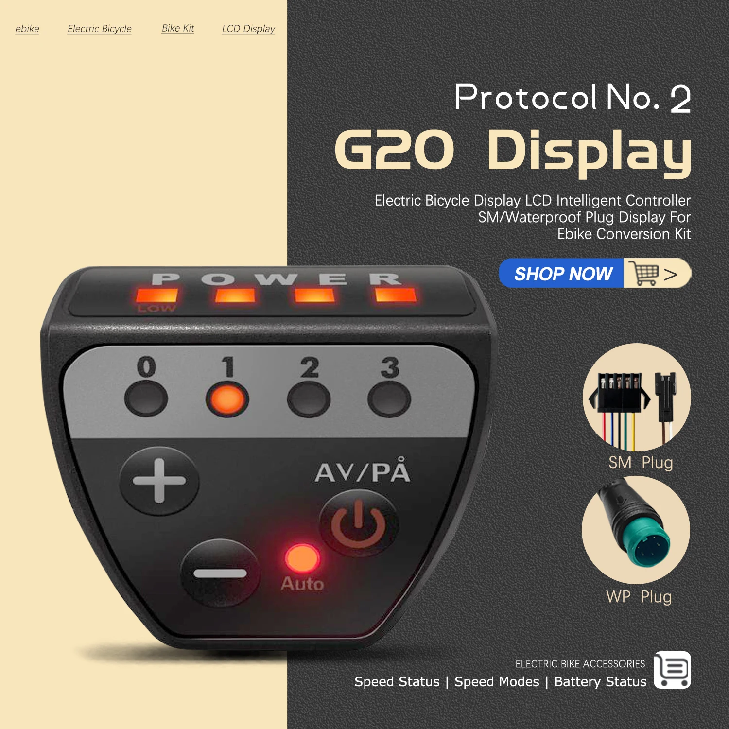 Electric Bike LCD Display 24V 36V 48V G20 Meter Waterproof E Scooter LCD Panel Screen For Protocol No. 2 Electric Bicycle Parts
Electric Bike LCD Display 24V 36V 48V G20 Meter Waterproof E Scooter LCD Panel Screen For Protocol No. 2 Electric Bicycle Parts