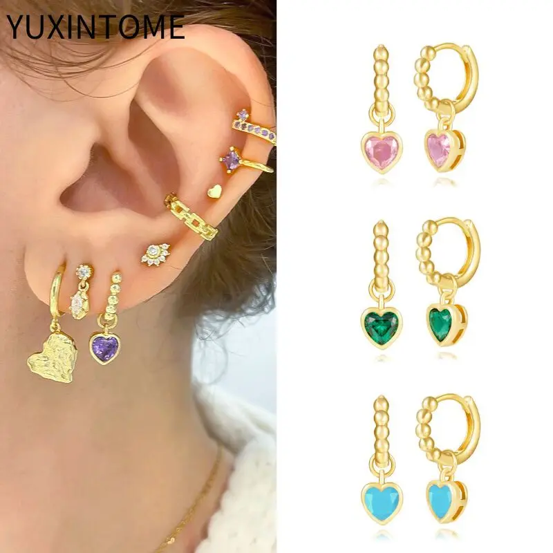 925 Sterling Silver Needle Multicolor Crystal Heart Pendant Earrings for Women Fashion Colorful Gold Earrings Luxury Jewelry
925 Sterling Silver Needle Multicolor Crystal Heart Pendant Earrings for Women Fashion Colorful Gold Earrings Luxury Jewelry