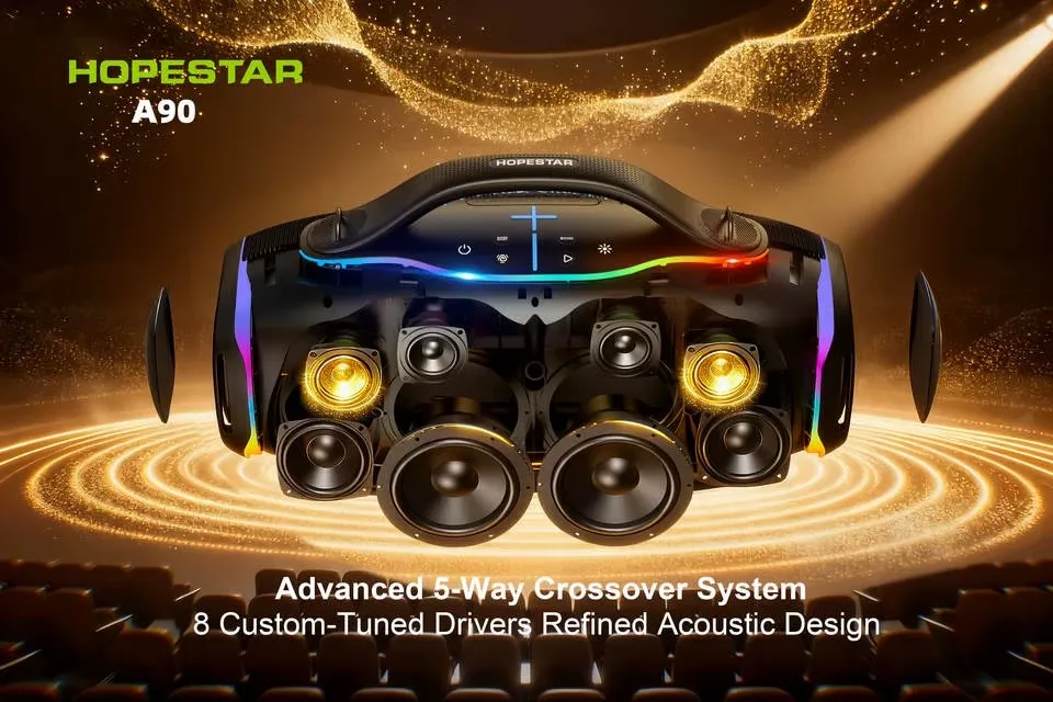 Портативная беспроводная аудиосистема Hopestar A90 700W с глубоким басом, съемным аккумулятором 36000 мАч, AI-звуком и 8 динамиками для вечеринок на открытом воздухе
Портативная беспроводная аудиосистема Hopestar A90 700W с глубоким басом, съемным аккумулятором 36000 мАч, AI-звуком и 8 динамиками для вечеринок на открытом воздухе