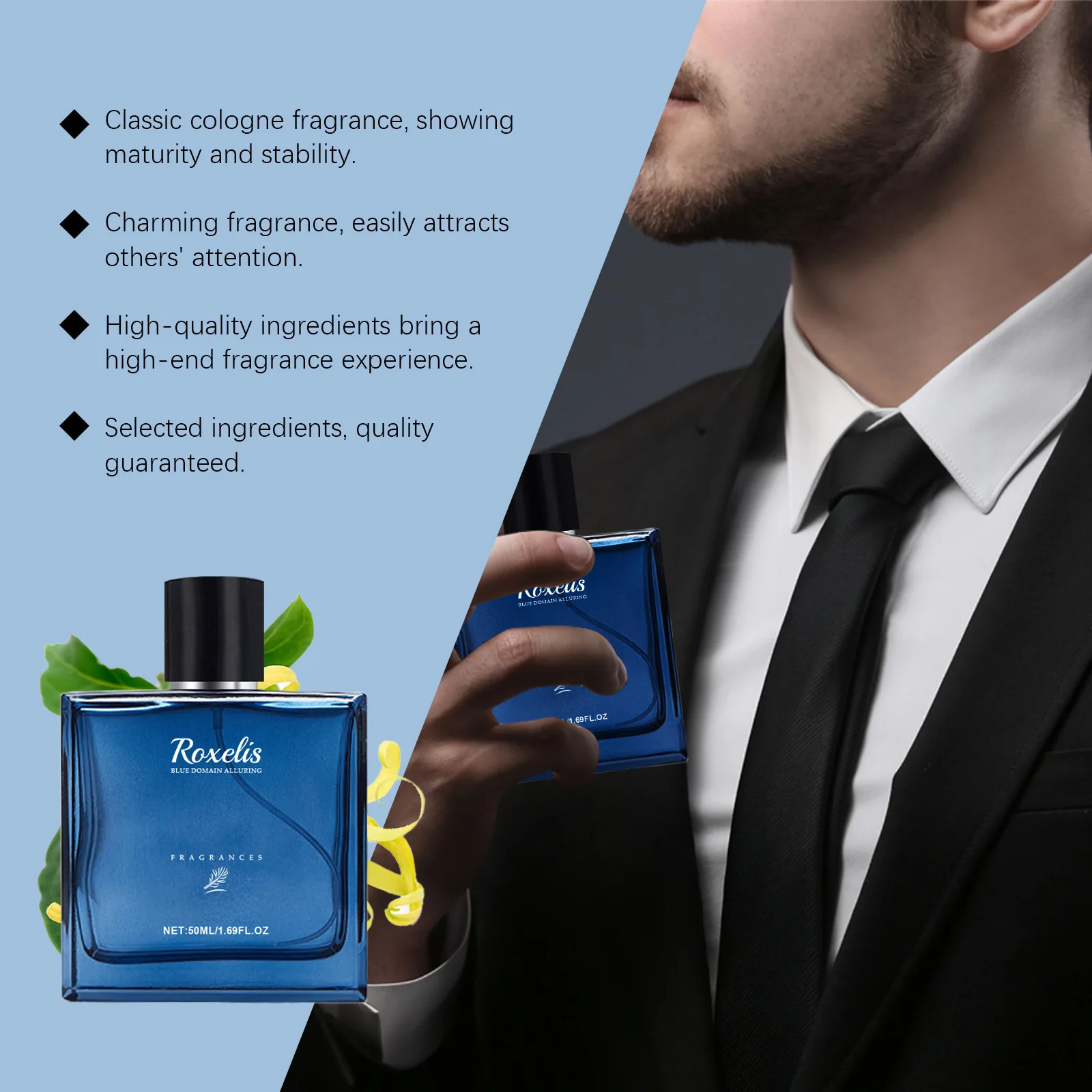 Roxelis 50ml Charmig Cologne Perfume Spray Men's Blue Domain Fragrance Lasting Scent Pheromone Flirting Romantic Dating Perfume
Roxelis 50ml Charmig Cologne Perfume Spray Men's Blue Domain Fragrance Lasting Scent Pheromone Flirting Romantic Dating Perfume