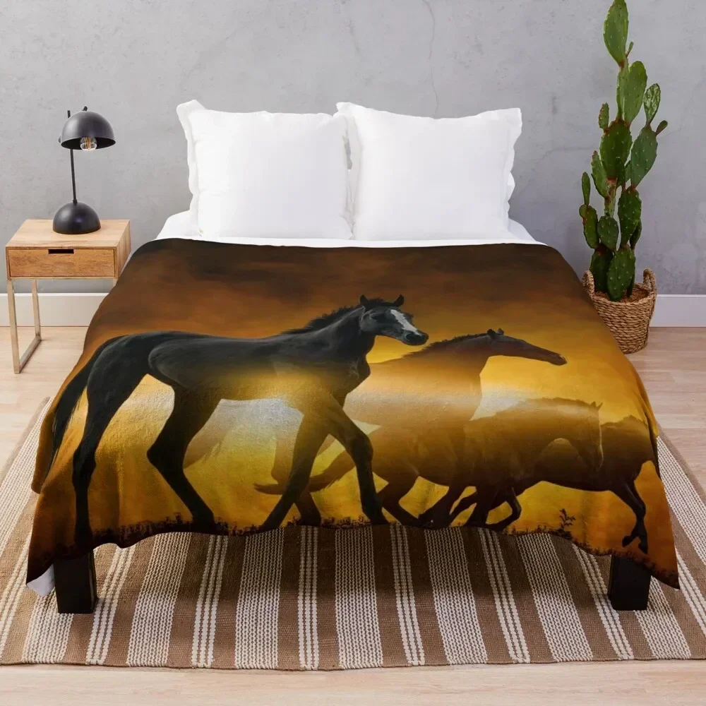 Wild Black Horses Throw Blanket Multi Use Warm Blanket for Living Room Bedroom
Wild Black Horses Throw Blanket Multi Use Warm Blanket for Living Room Bedroom