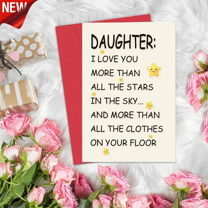 Funny Daughter Greeting Card, I Love You More Than Stars & Clothes On Floor, Birthday Thanksgiving Card for
Funny Daughter Greeting Card, I Love You More Than Stars & Clothes On Floor, Birthday Thanksgiving Card for
