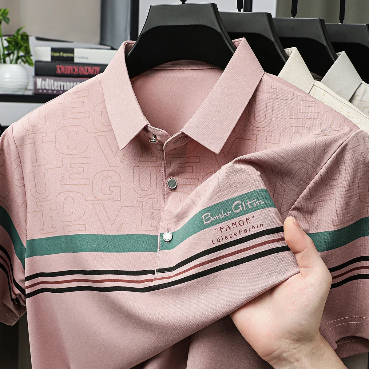Men's Trendy Summer High-Quality Lapel Polo Short Sleeve Korean Style Comfortable Striped Business Casual T-Shirt Top
Men's Trendy Summer High-Quality Lapel Polo Short Sleeve Korean Style Comfortable Striped Business Casual T-Shirt Top