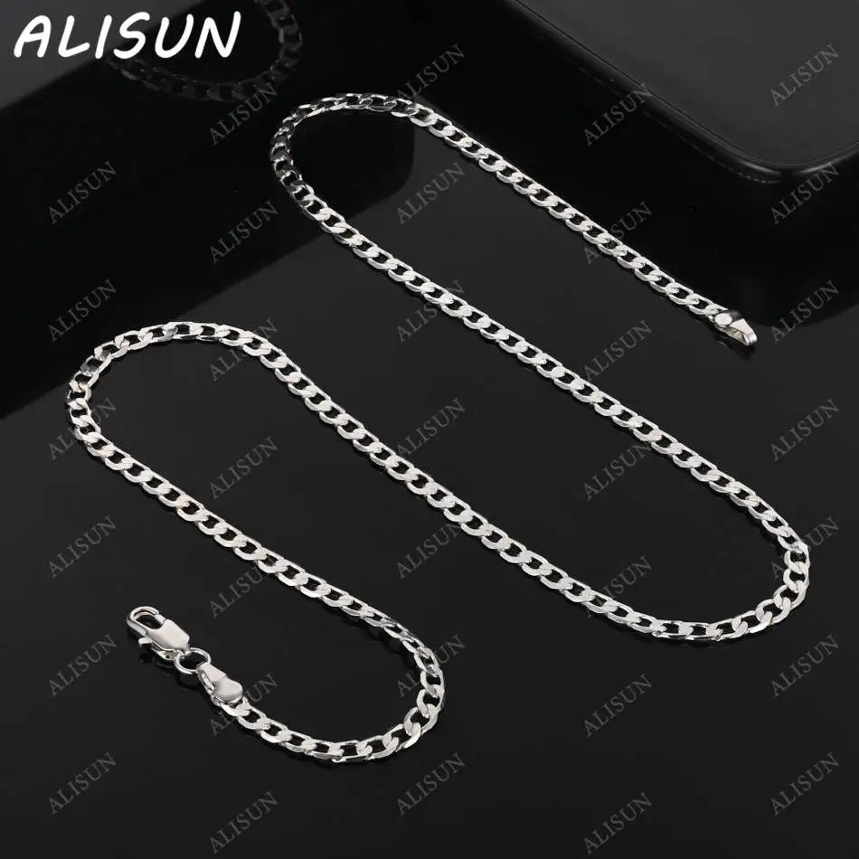 ALISUN 925 Sterling Silver 40-75cm 4mm Chain Necklace For Women Men Creativity Gifts Street All-match Party And Daily Wear
ALISUN 925 Sterling Silver 40-75cm 4mm Chain Necklace For Women Men Creativity Gifts Street All-match Party And Daily Wear