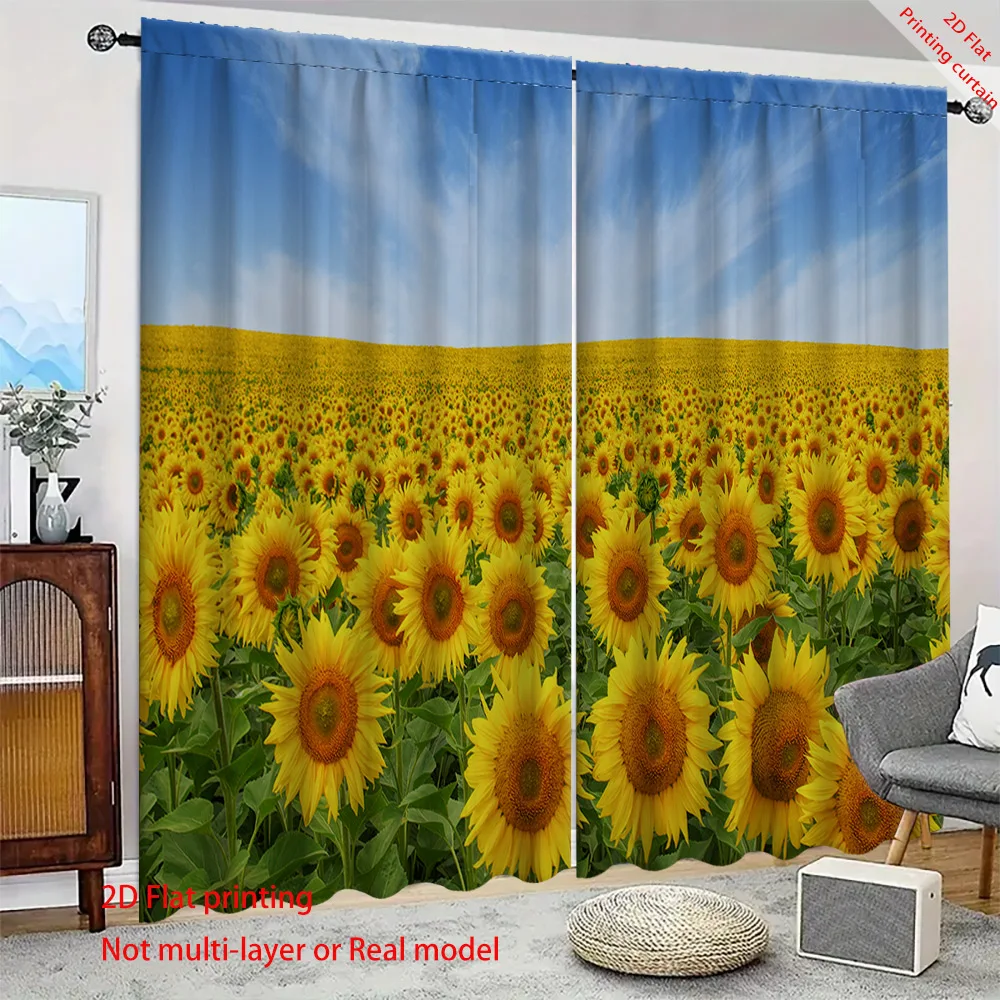 Sunflower landscape printed curtains, home decoration curtains, bedroom, living room, and dormitory sunshade curtains
Sunflower landscape printed curtains, home decoration curtains, bedroom, living room, and dormitory sunshade curtains
