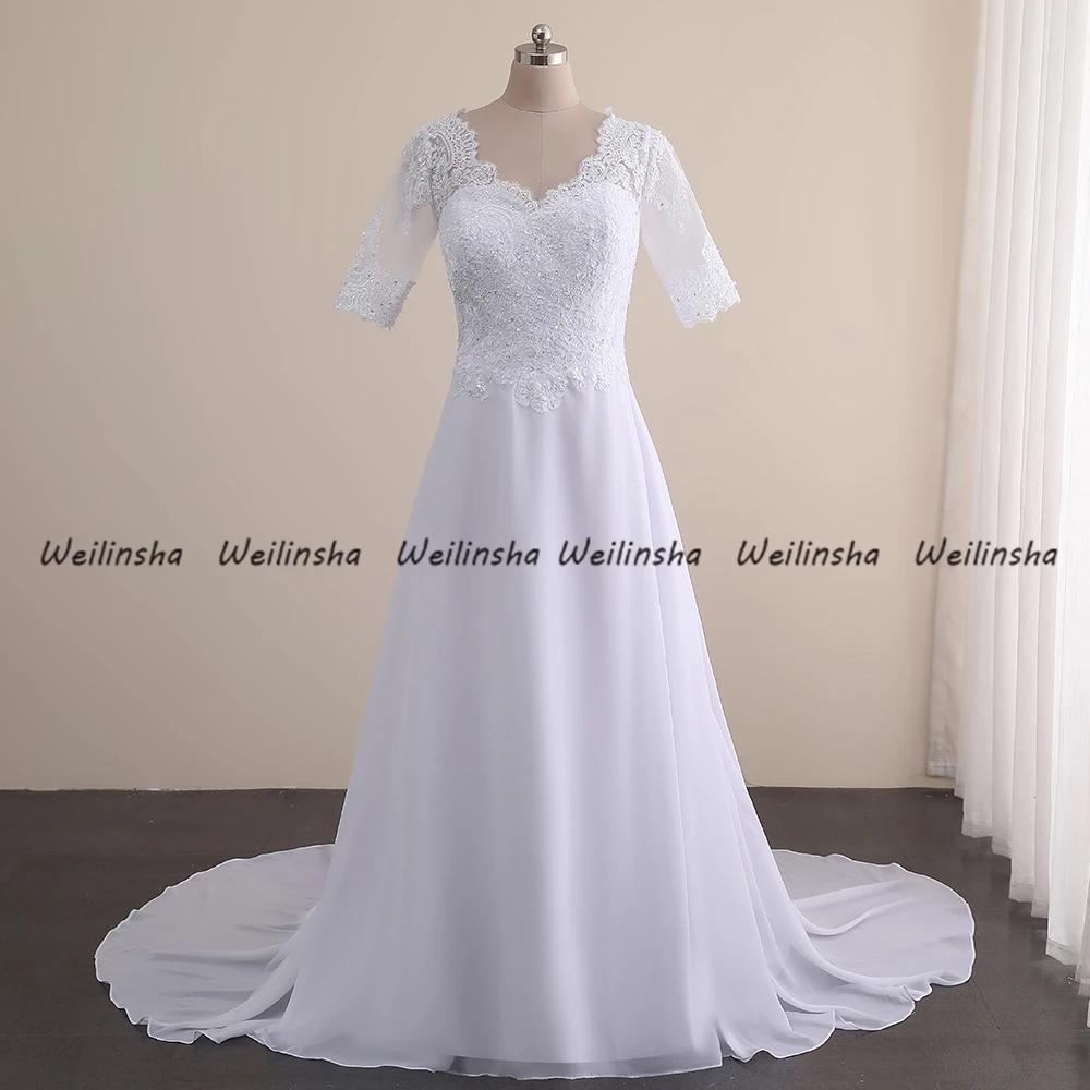 Welinsha Short Sleeve Strapless Wedding Dresses Lace Applique White Bridal Gowns 2022 Chiffon Marriage Robe De Mariée Summer
Welinsha Short Sleeve Strapless Wedding Dresses Lace Applique White Bridal Gowns 2022 Chiffon Marriage Robe De Mariée Summer