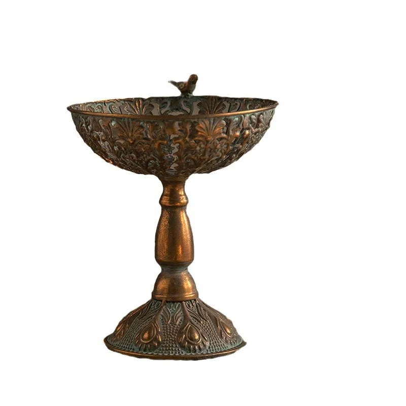 Antique copper entrance decorative ornament wrought iron tall fruit tray American retro homestay ornament ornament
Antique copper entrance decorative ornament wrought iron tall fruit tray American retro homestay ornament ornament