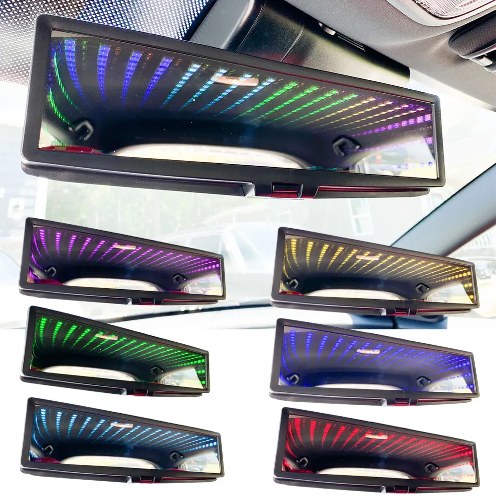 New Car Modification Mirror LED 3D Rearview Mirror Bottomless Extends the Abyss Time Tunnel Kaleidoscope Flat Wide Angle Lens
New Car Modification Mirror LED 3D Rearview Mirror Bottomless Extends the Abyss Time Tunnel Kaleidoscope Flat Wide Angle Lens