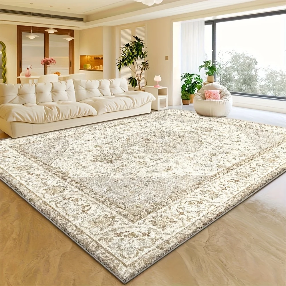 Plush Velvet Floral & Geometric Area Rug - 850 GSM Non-Slip Backing, Machine Washable Polyester - Soft Beige & Cream Design for Living Room, Bedroom, Office - Lightweight Decorative Floor Mat for Game Rooms & Home Decor
Plush Velvet Floral & Geometric Area Rug - 850 GSM Non-Slip Backing, Machine Washable Polyester - Soft Beige & Cream Design for Living Room, Bedroom, Office - Lightweight Decorative Floor Mat for Game Rooms & Home Decor