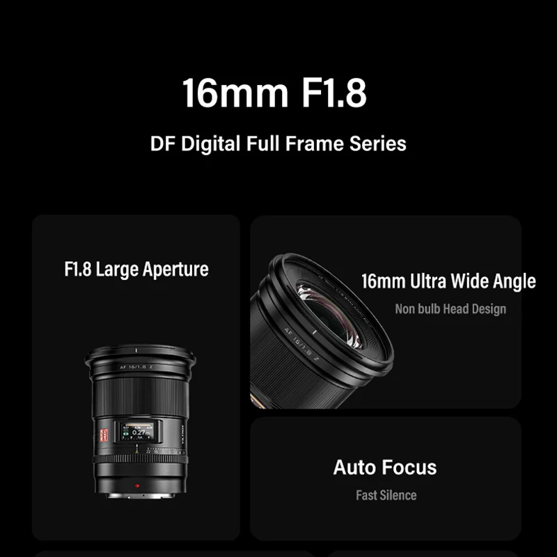 Viltrox 16mm F1.8 28mm F1.8 Cameras Lens Full Frame Auto Focus Lens For Nikon Z Sony E L Mount Camera Lens
Viltrox 16mm F1.8 28mm F1.8 Cameras Lens Full Frame Auto Focus Lens For Nikon Z Sony E L Mount Camera Lens