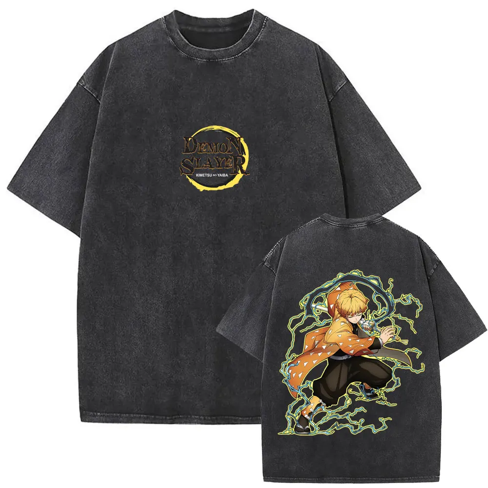 Washed Vintage Anime Demon Slayer Agatsuma Zenitsu Double Sided Print T-shirt Summer Men Women Casual Cotton Oversized T Shirts
Washed Vintage Anime Demon Slayer Agatsuma Zenitsu Double Sided Print T-shirt Summer Men Women Casual Cotton Oversized T Shirts
