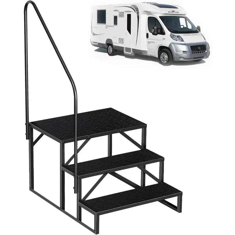 Hot Tub Steps with Handrail 3 Step RV Steps Update 3.0 Outdoor RV Stair with Anti-Slip Pedals|RV Ladders for Travel Trailers
Hot Tub Steps with Handrail 3 Step RV Steps Update 3.0 Outdoor RV Stair with Anti-Slip Pedals|RV Ladders for Travel Trailers