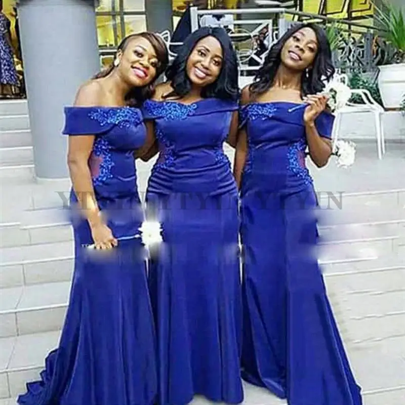 Exquisite Appliques Mermaid Bridesmaid Dresses Long Royal Blue African Women Off Shoulder Wedding Maid Of Honor Dress
Exquisite Appliques Mermaid Bridesmaid Dresses Long Royal Blue African Women Off Shoulder Wedding Maid Of Honor Dress