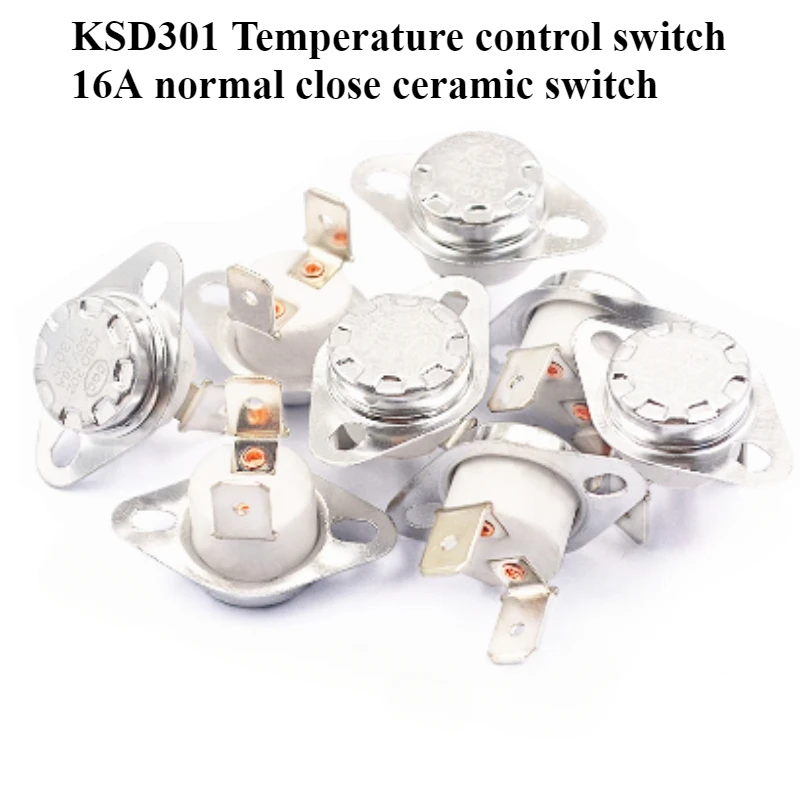 1/5/10/30/50Pcs Temperature Control Switch Small Temperature Controller KSD301 normal close 40-180C 16A/250V Overheat Protector
1/5/10/30/50Pcs Temperature Control Switch Small Temperature Controller KSD301 normal close 40-180C 16A/250V Overheat Protector