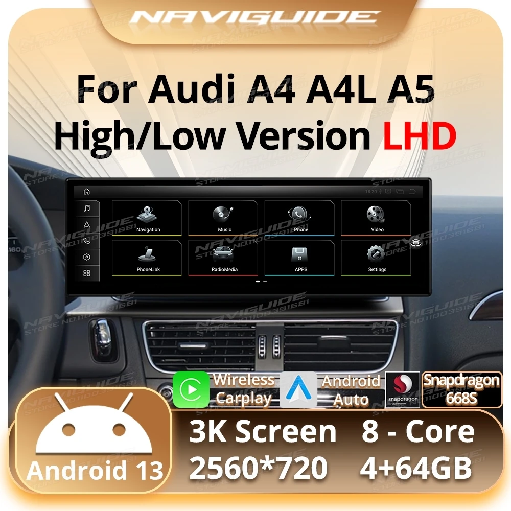 NAVIGUIDE 14,9 "Экран Android13 Автомобильный радиоприемник Стерео для Audi A4 A4L A5 2009-2016 LHD Автомобильный Bluetooth Carplay GPS Мультимедийный плеер
NAVIGUIDE 14,9 "Экран Android13 Автомобильный радиоприемник Стерео для Audi A4 A4L A5 2009-2016 LHD Автомобильный Bluetooth Carplay GPS Мультимедийный плеер