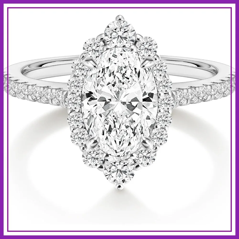 Oval Cut CZ Engagement Ring, Silver Plated Wedding Band for Women, Sizes 4-10
Oval Cut CZ Engagement Ring, Silver Plated Wedding Band for Women, Sizes 4-10