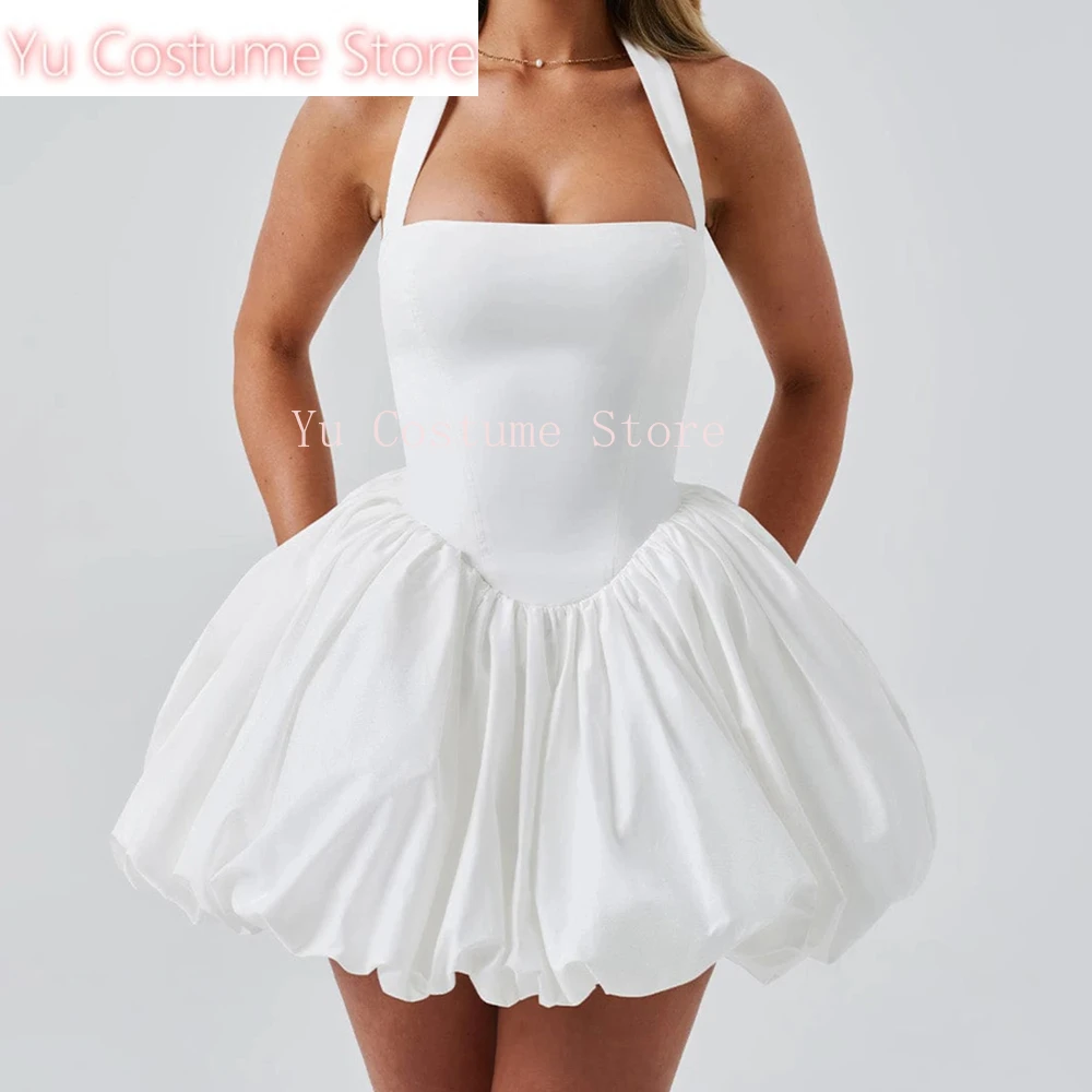 Women Fashion Sexy Cocktail Mini Dress Solid Halter Neck Bubble Dress Kawaii Tie Up A Line Dress Sexy Corset Club Dresses 2025
Women Fashion Sexy Cocktail Mini Dress Solid Halter Neck Bubble Dress Kawaii Tie Up A Line Dress Sexy Corset Club Dresses 2025