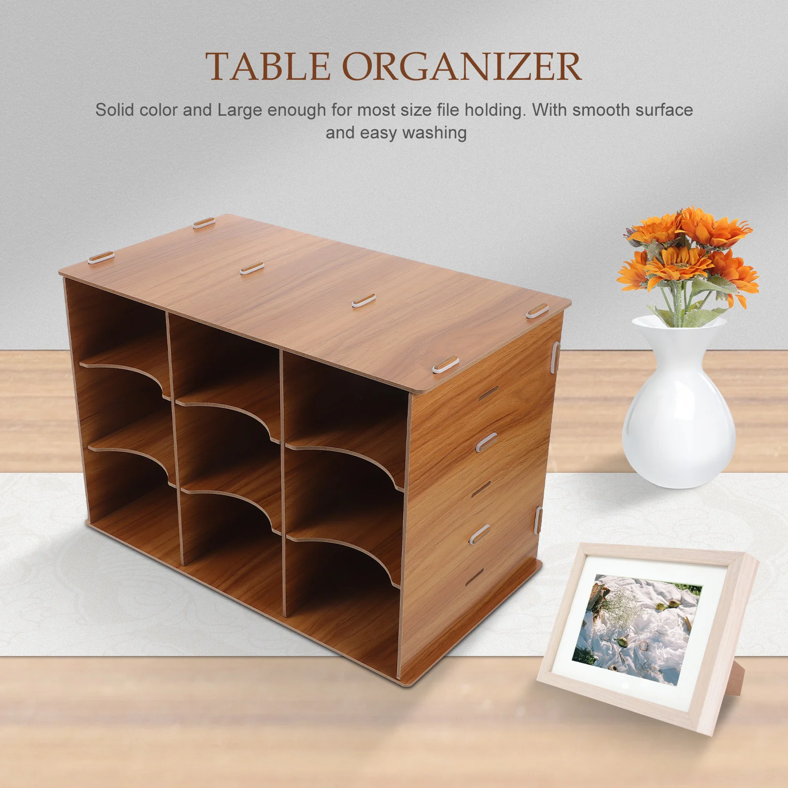 Wood Desktop File Storage Organizer Multi-Purpose Document Box Office Table Holder Large Capacity Smooth Surface Easy Cleaning
Wood Desktop File Storage Organizer Multi-Purpose Document Box Office Table Holder Large Capacity Smooth Surface Easy Cleaning