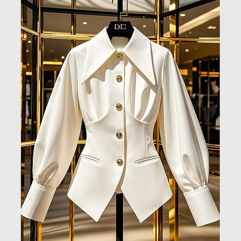 2025 New White Shirt Women's Autumn All-match Slim Blouse Lady Waist-cinching Blouse Button Up White Shirt Formal Office Femme
2025 New White Shirt Women's Autumn All-match Slim Blouse Lady Waist-cinching Blouse Button Up White Shirt Formal Office Femme