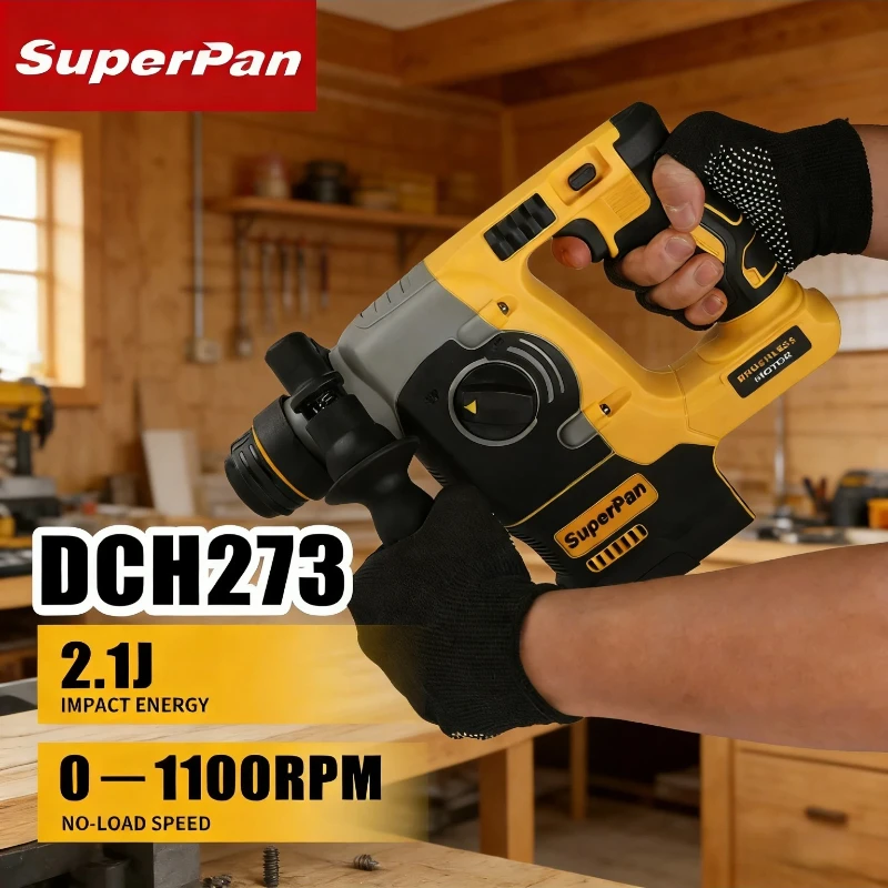 Аккумуляторная дрель Superpan DCH273 26 мм для сверления бетона, профессиональная, для строительных работ и ремонта, совместима с аккумулятором DeWalt 20V.
Аккумуляторная дрель Superpan DCH273 26 мм для сверления бетона, профессиональная, для строительных работ и ремонта, совместима с аккумулятором DeWalt 20V.