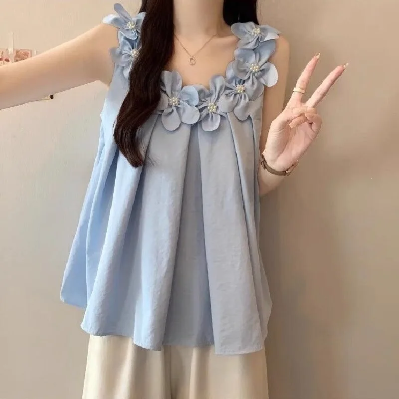 Elegant Floral 3D Decoration Vest Sleeveless Light Color Loose Sweet Match All Seasons Top Age Reduction Sweet Style Women's ...
Elegant Floral 3D Decoration Vest Sleeveless Light Color Loose Sweet Match All Seasons Top Age Reduction Sweet Style Women's ...