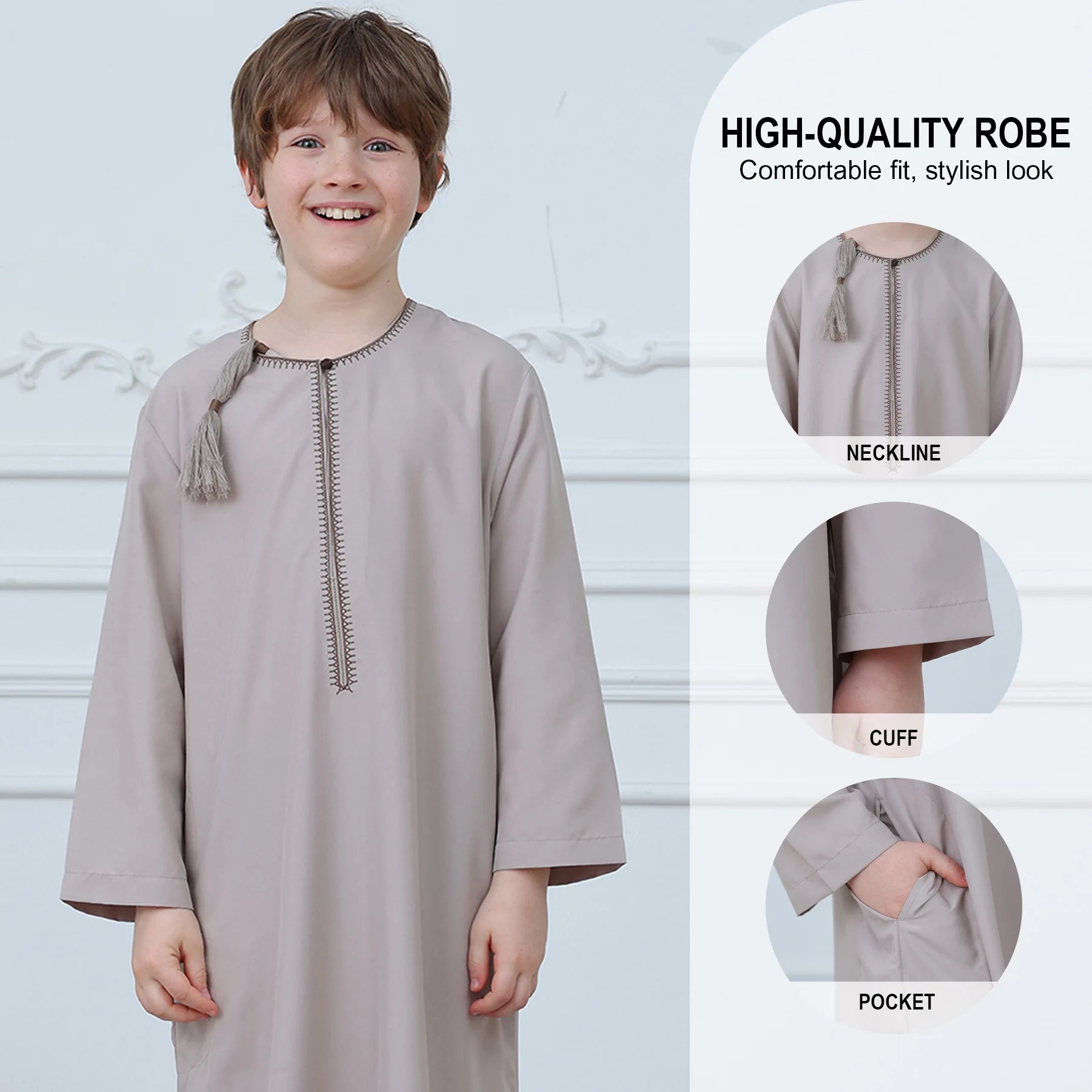 Arab Kids Turkey Kaftan Boy Abaya Tassel Embroidery Jubba Thobe Pocket Muslim Dress Saudi Robe Dishdasha Children Islam Clothing
Arab Kids Turkey Kaftan Boy Abaya Tassel Embroidery Jubba Thobe Pocket Muslim Dress Saudi Robe Dishdasha Children Islam Clothing