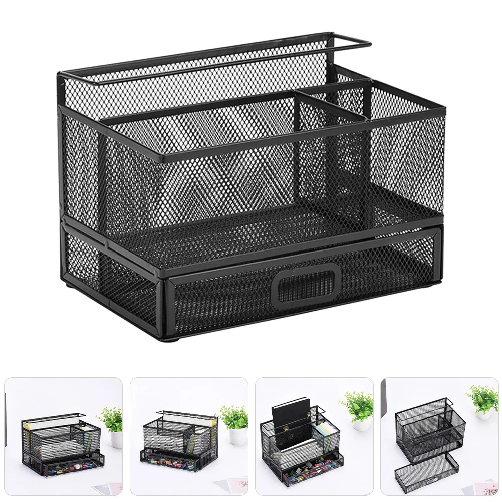 Metal Desk Organizer Storage Box Mesh Pencil Holder Reinforced Edge with Drawer Tray Silent Shock Absorption Anti-Skid Desktop
Metal Desk Organizer Storage Box Mesh Pencil Holder Reinforced Edge with Drawer Tray Silent Shock Absorption Anti-Skid Desktop