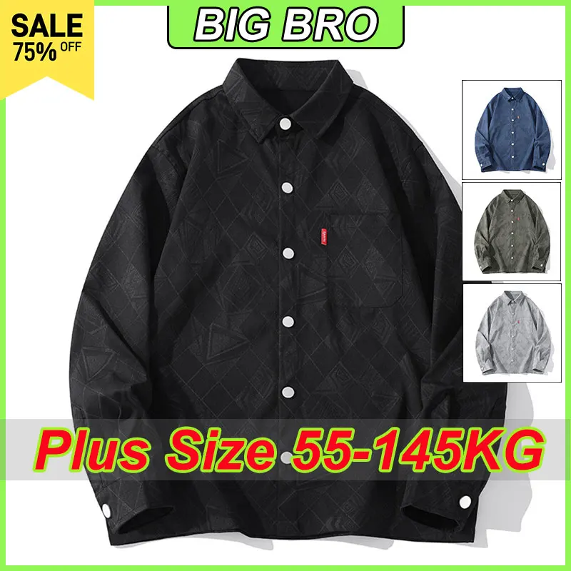 Plus Size L-8XL Men's Shirt Loose Collar Long Sleeve Tops Shirts with Chest Pocket Fat Male Casual Coat Autumn Clothing 55-140KG
Plus Size L-8XL Men's Shirt Loose Collar Long Sleeve Tops Shirts with Chest Pocket Fat Male Casual Coat Autumn Clothing 55-140KG