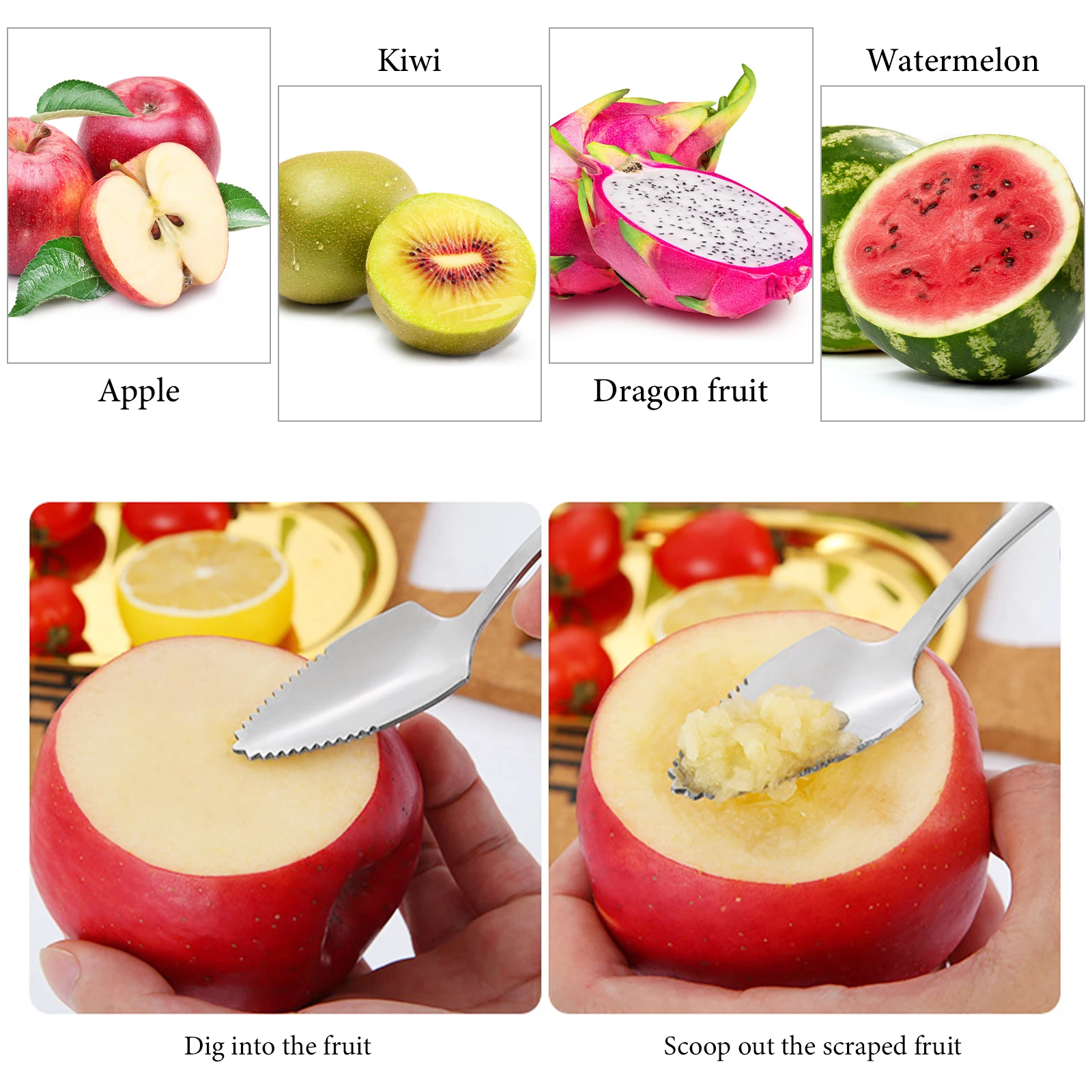 4pcs Stainless Steel Fruit Spoons Serrated Edge Grapefruit Dessert Ice Cream Scoop Long Handle Mirror Polished Baby Feeding
4pcs Stainless Steel Fruit Spoons Serrated Edge Grapefruit Dessert Ice Cream Scoop Long Handle Mirror Polished Baby Feeding