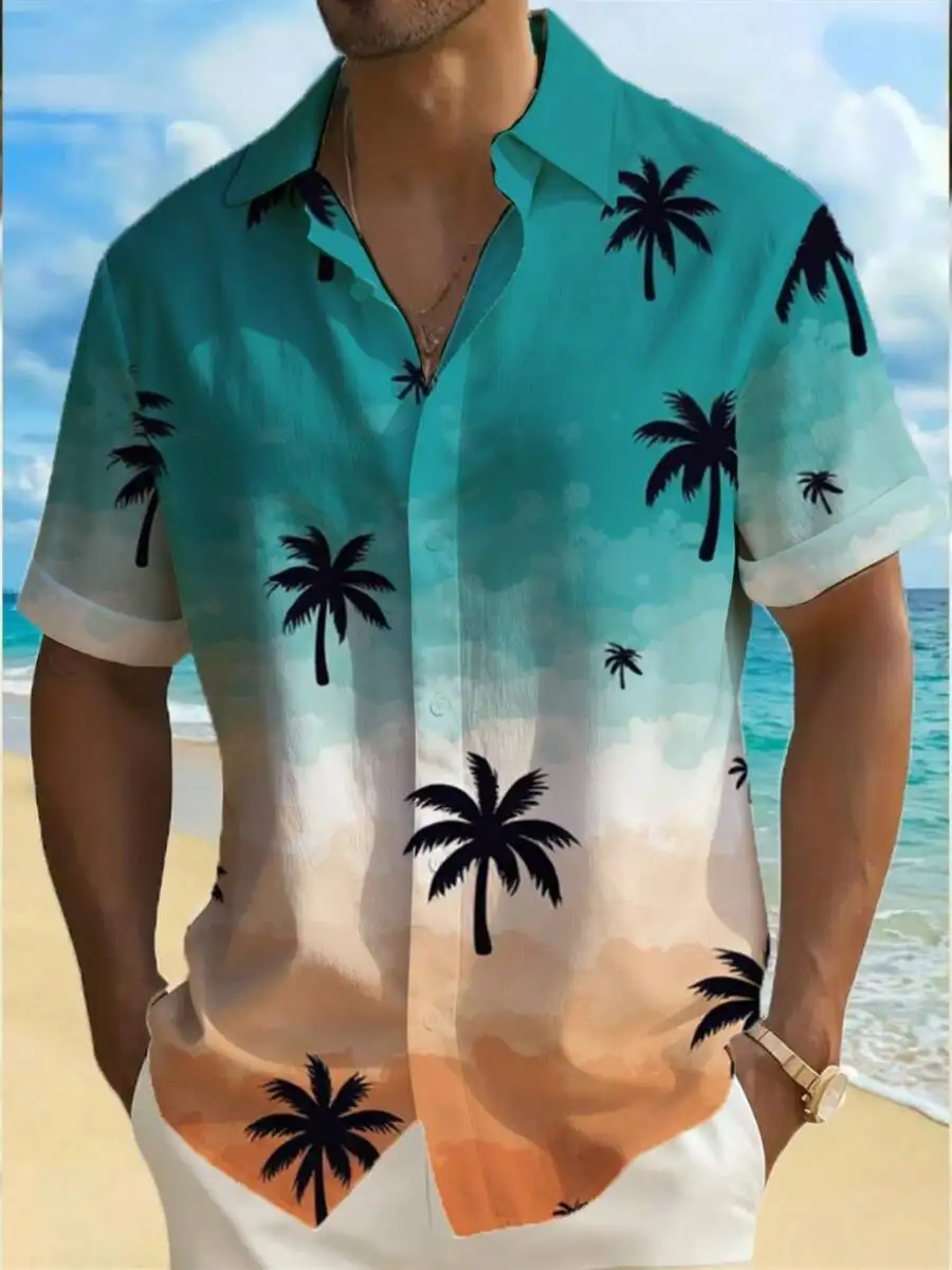 Mens Hawaiian Shirt Casual Summer Short Sleeve Button Down Palm Tree Print Top
Mens Hawaiian Shirt Casual Summer Short Sleeve Button Down Palm Tree Print Top