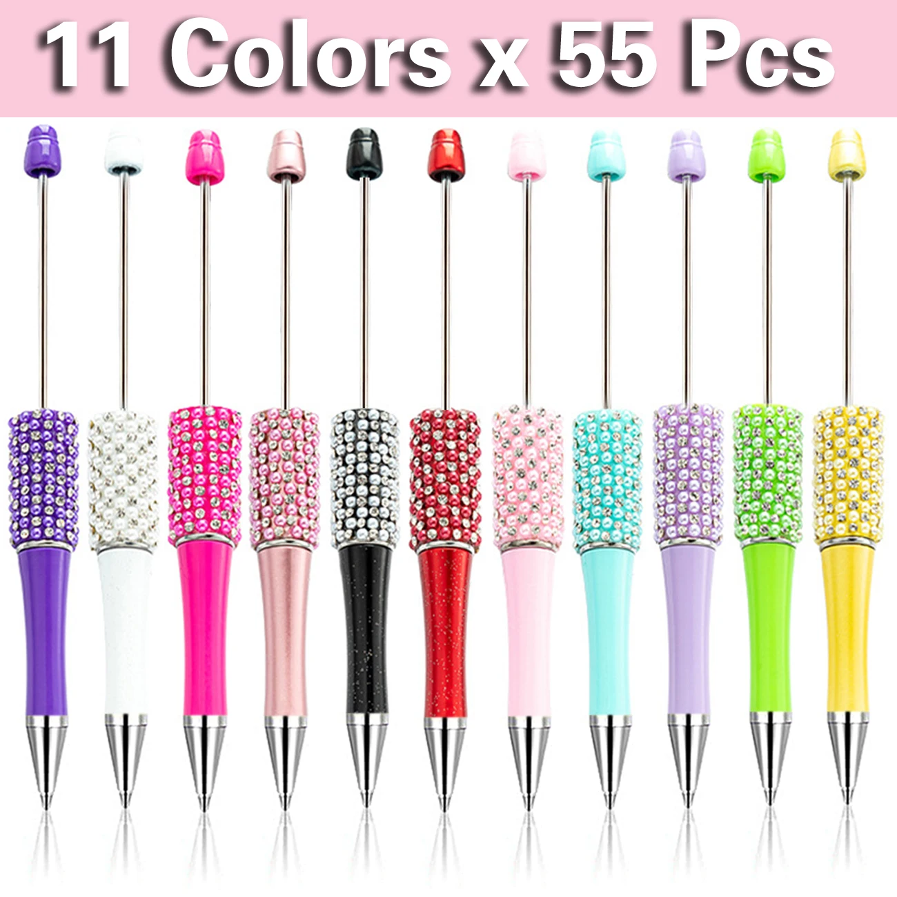 55pcs Diamond Beaded Pen Wholesale Creative DIY Plastic Glitter Beaded Ball Pen Handmade Stick Diamond Beaded Pens for Writing
55pcs Diamond Beaded Pen Wholesale Creative DIY Plastic Glitter Beaded Ball Pen Handmade Stick Diamond Beaded Pens for Writing