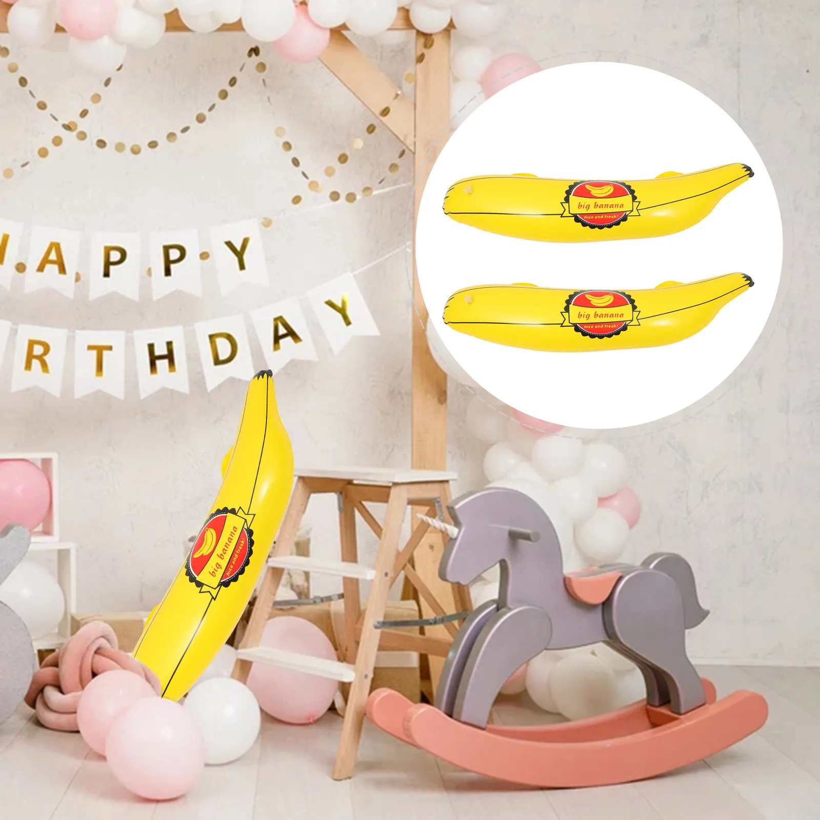 2Pcs Inflatable Banana PVC Creative Cartoon Design Party Decoration Interactive Props Funny Plastic Banana Plaything
2Pcs Inflatable Banana PVC Creative Cartoon Design Party Decoration Interactive Props Funny Plastic Banana Plaything