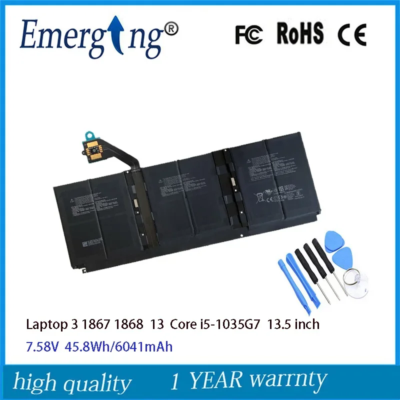 7,58 V 45,8 WH Новый G3HTA052H Аккумулятор для ноутбука Microsoft Surface Laptop 3 1867 1868 DYNT02 13 Core i5-1035G7 13,5 дюймов
7,58 V 45,8 WH Новый G3HTA052H Аккумулятор для ноутбука Microsoft Surface Laptop 3 1867 1868 DYNT02 13 Core i5-1035G7 13,5 дюймов