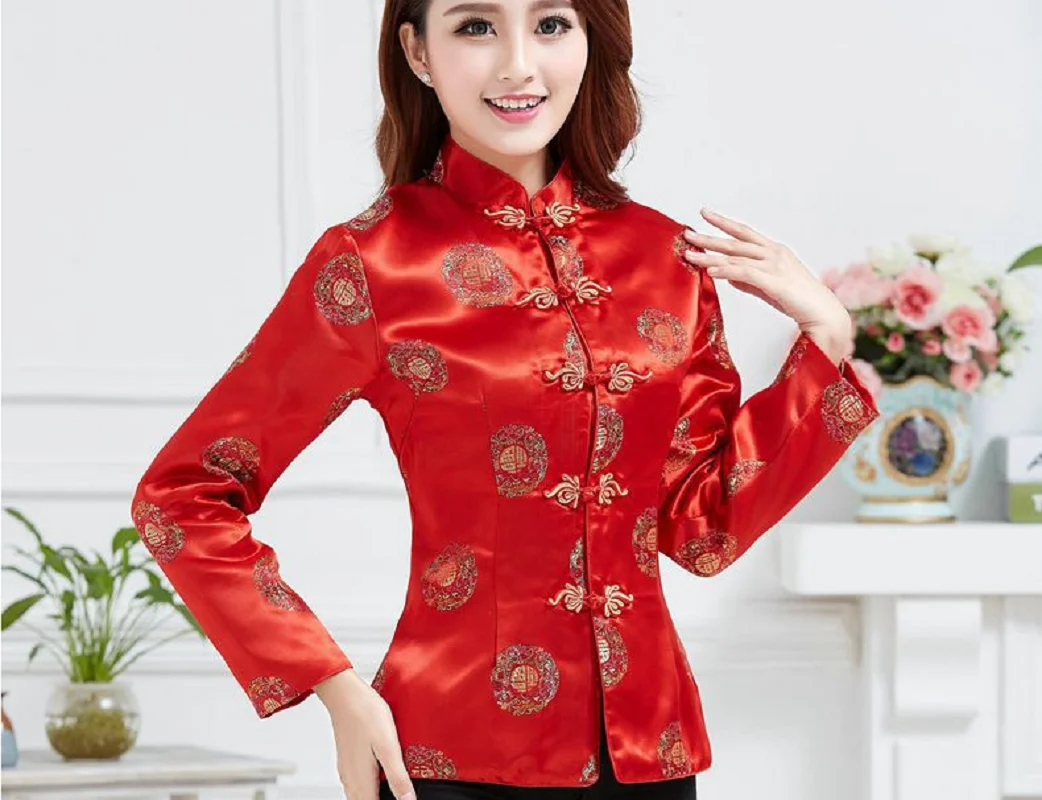 Women Chinese Traditional Red Long Sleeve Tang Suit High Quality Satin Jacket Wedding Party Birthday Coat Performance Clothing
Women Chinese Traditional Red Long Sleeve Tang Suit High Quality Satin Jacket Wedding Party Birthday Coat Performance Clothing