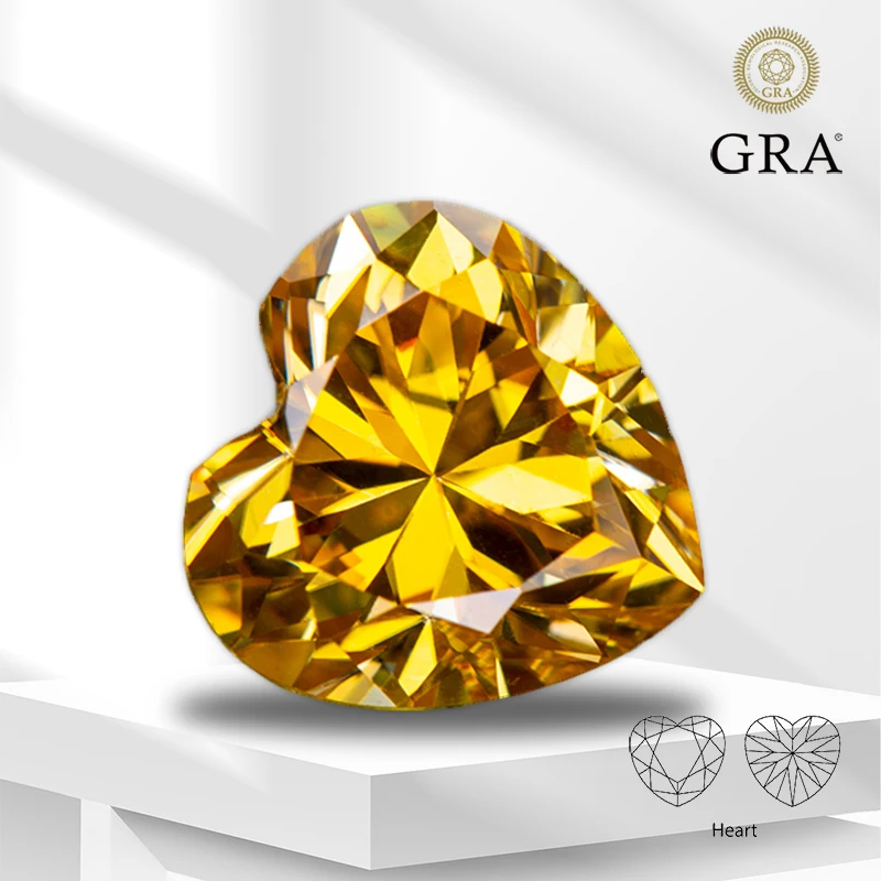 Moissanite Loose Stone Golden Yellow Color Heart Cut Lab Grown Diamond Advanced Jewelry Making Materials With GRA Certificate
Moissanite Loose Stone Golden Yellow Color Heart Cut Lab Grown Diamond Advanced Jewelry Making Materials With GRA Certificate