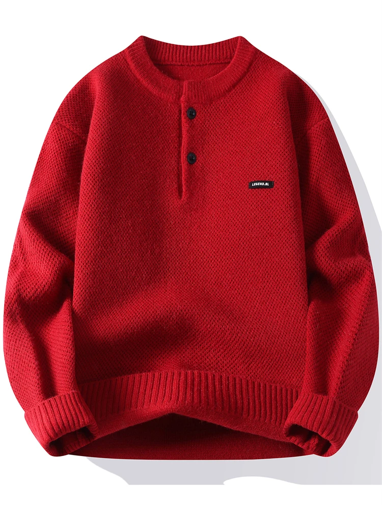 Элитный красный мужской вязаный свитер с воротником Хенри, теплая зимняя одежда, базовый слой, длинный рукав, круглый вырез
Элитный красный мужской вязаный свитер с воротником Хенри, теплая зимняя одежда, базовый слой, длинный рукав, круглый вырез