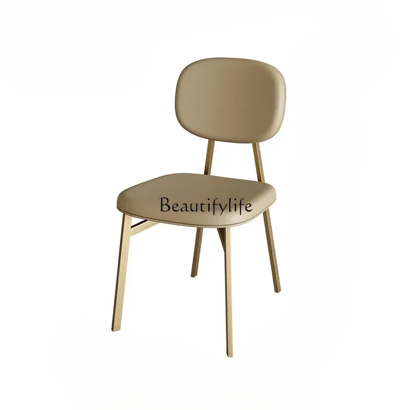 D33Italian modern simple high-end soft bag leather art dining chair stainless steel backrest light luxury cream style
D33Italian modern simple high-end soft bag leather art dining chair stainless steel backrest light luxury cream style