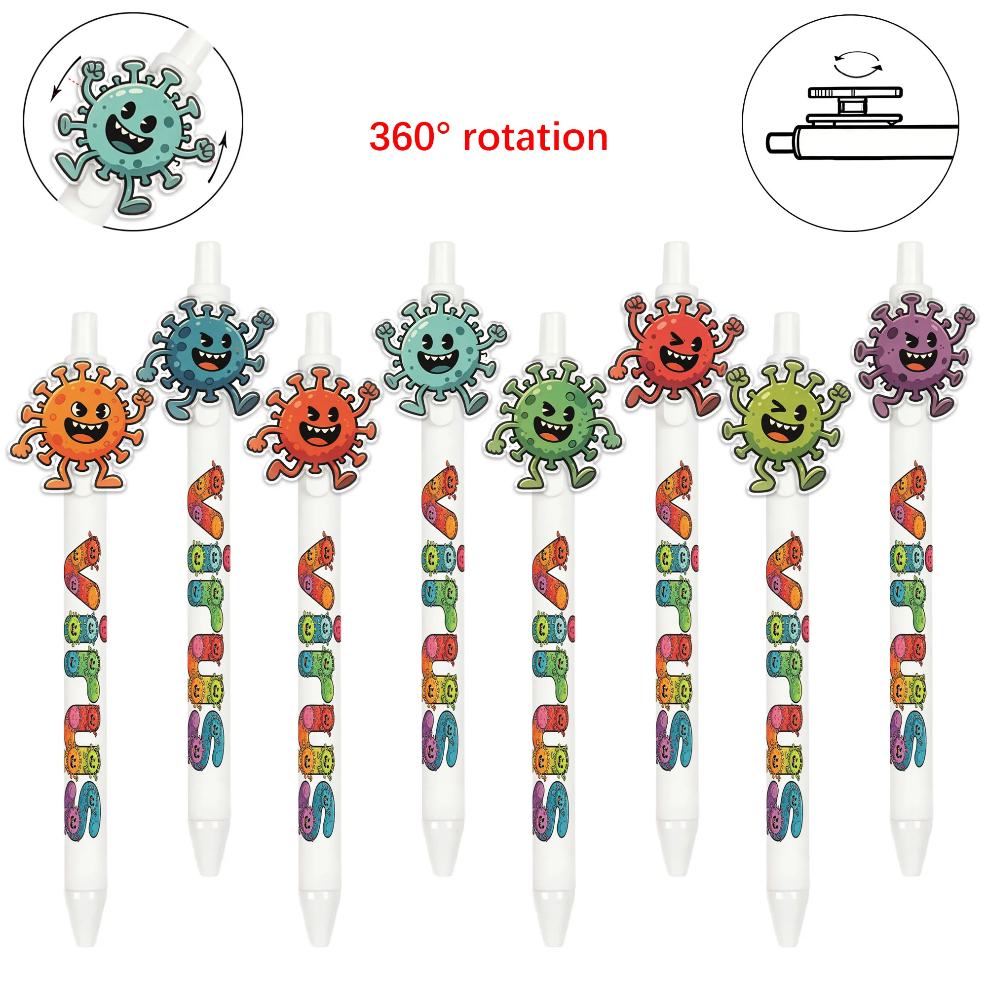 6 pieces of virus-shaped ballpoint pens. Theme of "Health First" signature pens. Random patterns. White gift pens.
6 pieces of virus-shaped ballpoint pens. Theme of "Health First" signature pens. Random patterns. White gift pens.