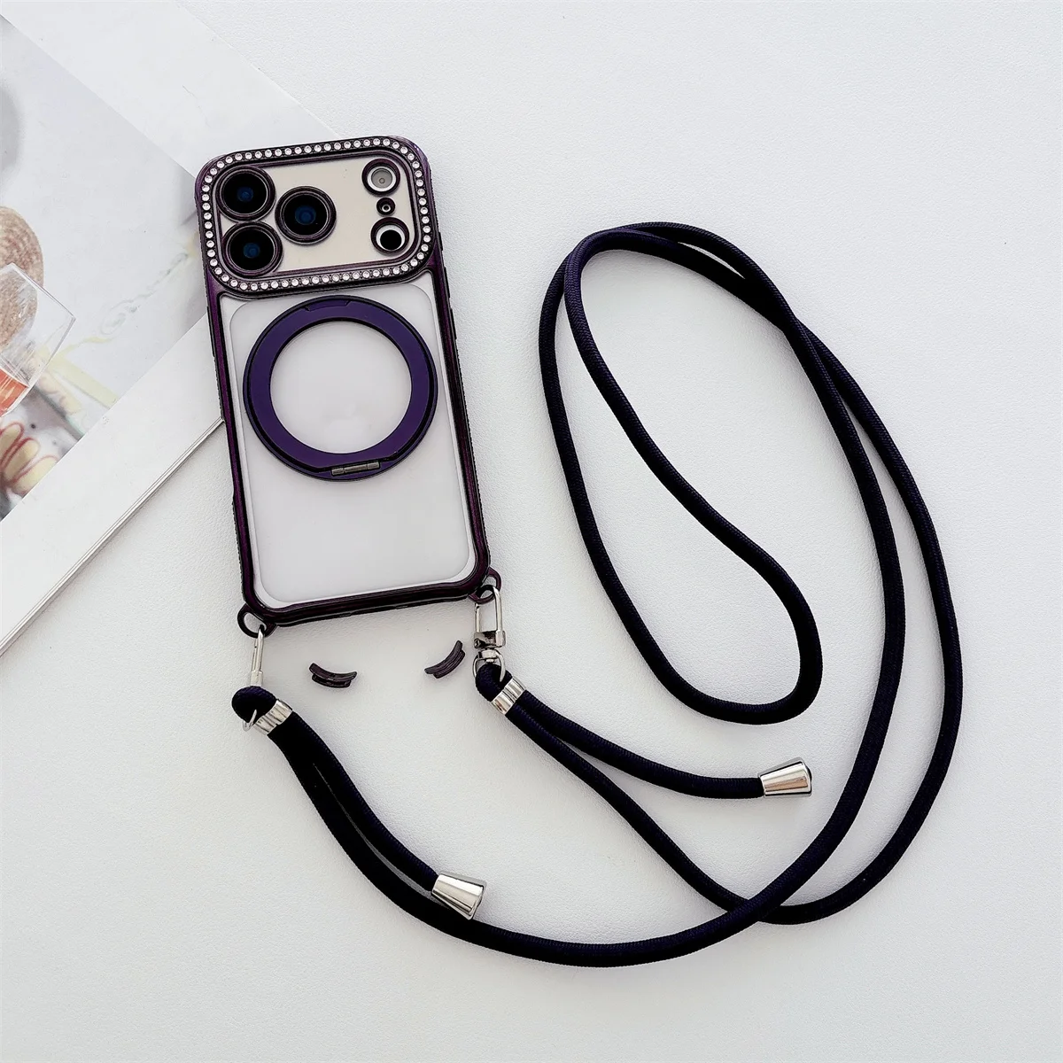 Flash Diamond ремешок ожерелье шнур веревка покрытие магнитный прозрачный чехол-кронштейн для IPhone 17, 16, 14, 13, 15 Pro Max для чехла Magsafe
Flash Diamond ремешок ожерелье шнур веревка покрытие магнитный прозрачный чехол-кронштейн для IPhone 17, 16, 14, 13, 15 Pro Max для чехла Magsafe