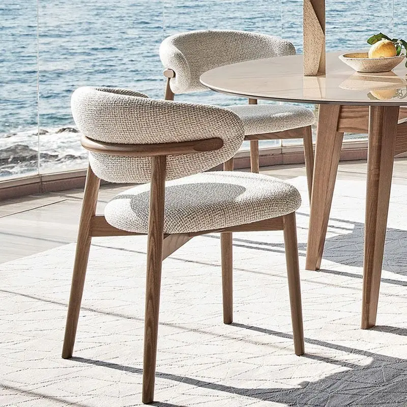 Solid wood dining chair Modern simple light luxury fabric chair Hotel back Home restaurant table
Solid wood dining chair Modern simple light luxury fabric chair Hotel back Home restaurant table