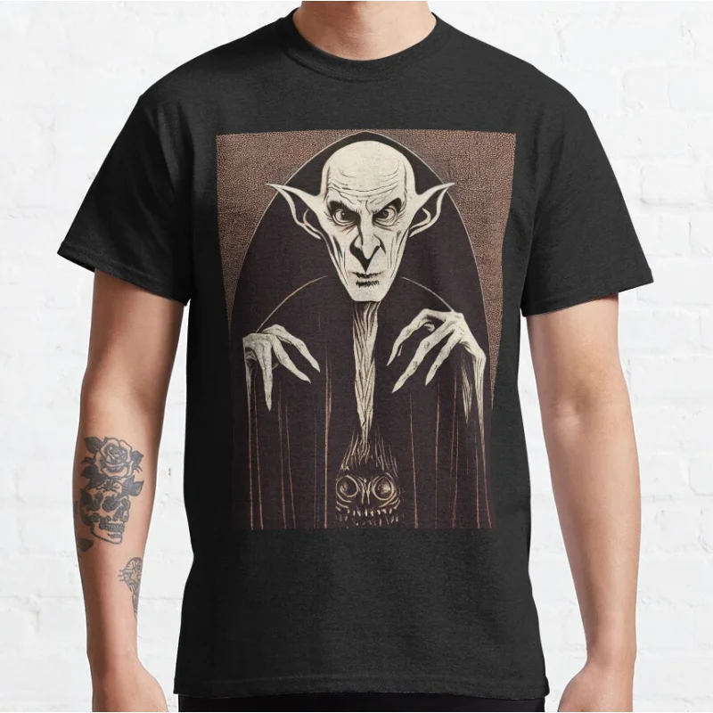 Scary Movie Nosferatu Vampire cult graphic t shirts Horror Shadow The Mystery Hunter scary halloween tops All size S-6XL
Scary Movie Nosferatu Vampire cult graphic t shirts Horror Shadow The Mystery Hunter scary halloween tops All size S-6XL