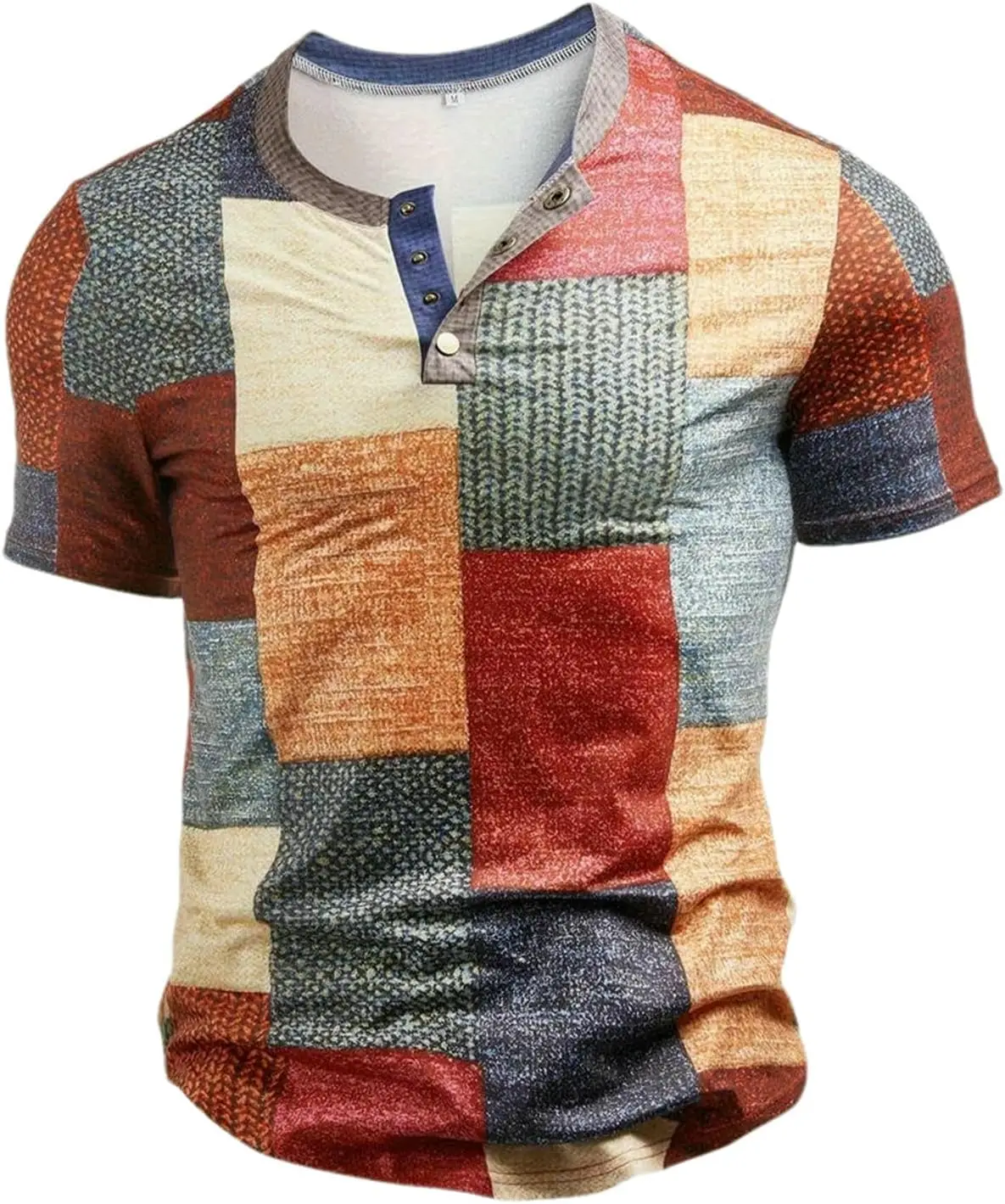 3D Printed Patchwork Graphic Men's Henley T-Shirts Summer Casual Short Sleeve Round Neck Button-Down Creative Design Henry Shirt
3D Printed Patchwork Graphic Men's Henley T-Shirts Summer Casual Short Sleeve Round Neck Button-Down Creative Design Henry Shirt