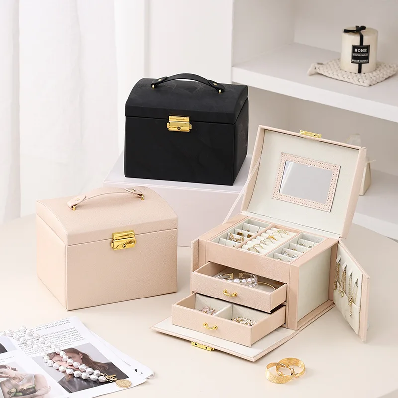 Mutihome French Minimalist Jewelry Home Storage Box With Multiple Layers Of Locks Hand-held Rings Necklaces Jewelry Boxes
Mutihome French Minimalist Jewelry Home Storage Box With Multiple Layers Of Locks Hand-held Rings Necklaces Jewelry Boxes