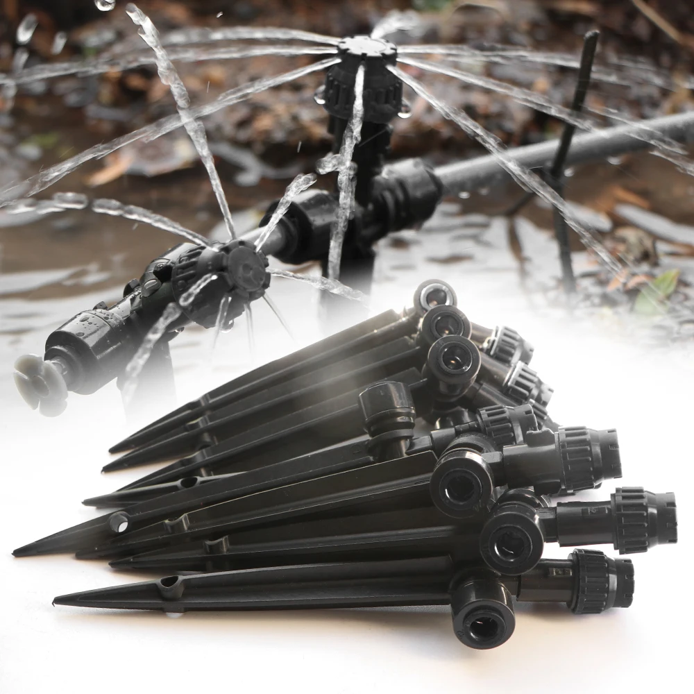 8-holes Drippers with Stake 180° Bend 6mm Quick Insert Adjustable Sprinklers Slip Lock for Garden Irrigation Watering Supplies
8-holes Drippers with Stake 180° Bend 6mm Quick Insert Adjustable Sprinklers Slip Lock for Garden Irrigation Watering Supplies