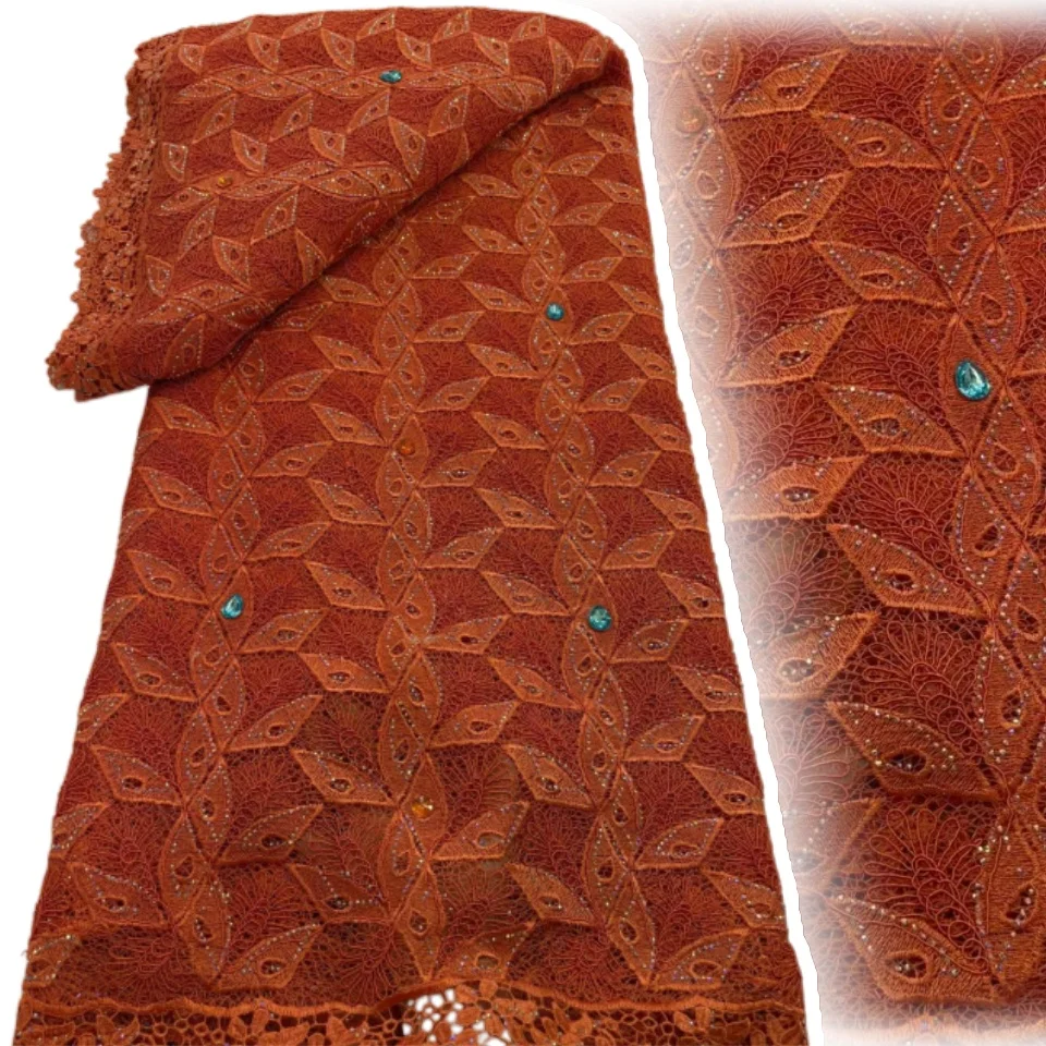 African Crystal Stones Fabrics 5 Yards Guipure Cord Lace Fabrics 2026 New Nigerian Water Soluble Lace for Party Dresses AA2974
African Crystal Stones Fabrics 5 Yards Guipure Cord Lace Fabrics 2026 New Nigerian Water Soluble Lace for Party Dresses AA2974