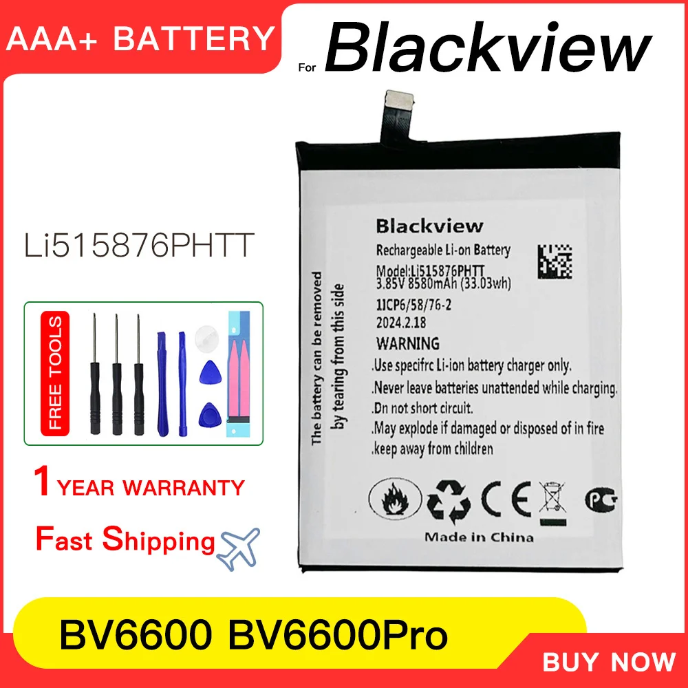 Genuine Li515876PHTT BV6600 Battery 8580mAh For Blackview BV6600 High Quality battery mobile batteria batteries+free tools
Genuine Li515876PHTT BV6600 Battery 8580mAh For Blackview BV6600 High Quality battery mobile batteria batteries+free tools