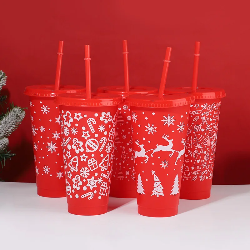 5Pack 24oz Christmas Plastic Cup with Lids Straws Reusable Christmas Juice Coffee Drinking Cups 2026 New Year Gifts Xmas Navidad 
5Pack 24oz Christmas Plastic Cup with Lids Straws Reusable Christmas Juice Coffee Drinking Cups 2026 New Year Gifts Xmas Navidad